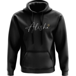 Alisha - Hoodie in Schwarz - Logo - Unisex - Locker geschnittener Kapuzenpullover