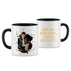 Tasse in Weiß - Foto von Prince Damien - Hör auf dein Herz, Herzen lügen nie.