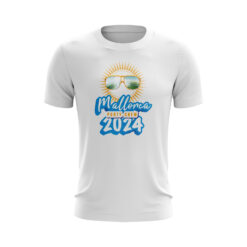 Mallorca T-Shirt Party Crew 2024 in Weiß - Sonne mit Brille