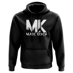 Marc Koch - Hoodie in Schwarz - Logo - Frontprint - Unisex - Locker geschnittener Kapuzenpullover