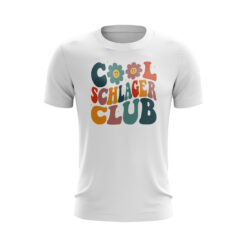 Schlager T-Shirt in Weiß "Cool Schlager Club" Hippie Boho Millennium unisex Frauen Männer