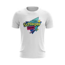 Schlager T-Shirt in Weiß "I love Schlager forever" 80er 90er unisex Frauen Männer