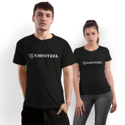 T-Shirt Logo+Schriftzug Unisex in Schwarz - Schnitzel - Roland und Steffi Bartsch - Hot oder Schrott - Die Allestester - VOX-Star - Ruhrpottler