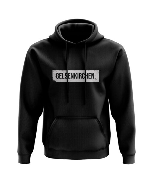 Gelsenkirchen Hoodie Schild schwarz/weiß