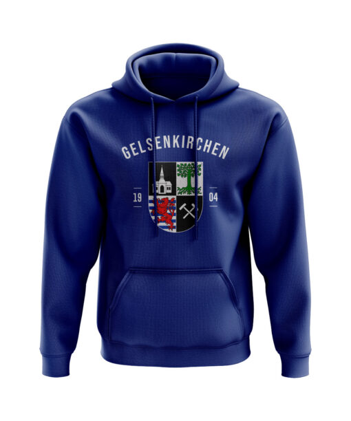 Gelsenkirchen Hoodie Wappen Blau 1904 Grunge Style