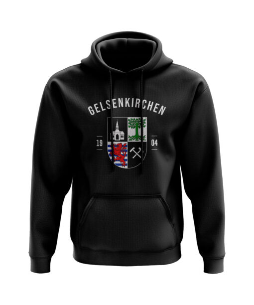 Gelsenkirchen Hoodie Wappen Schwarz 1904 Grunge Style