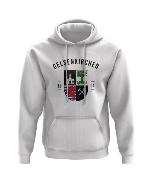 Gelsenkirchen Hoodie Wappen weiß 1904 Grunge Style