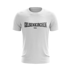 T-Shirt in Weiß mit Schriftzug Gelsenkirchen in College Lettern, Geschenk, Souvenir