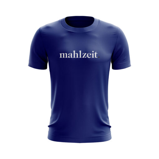 T-Shirt mahlzeit. Ruhrgebiet Style in Blau Minimalistisches T-Shirt mit Slogan Statement