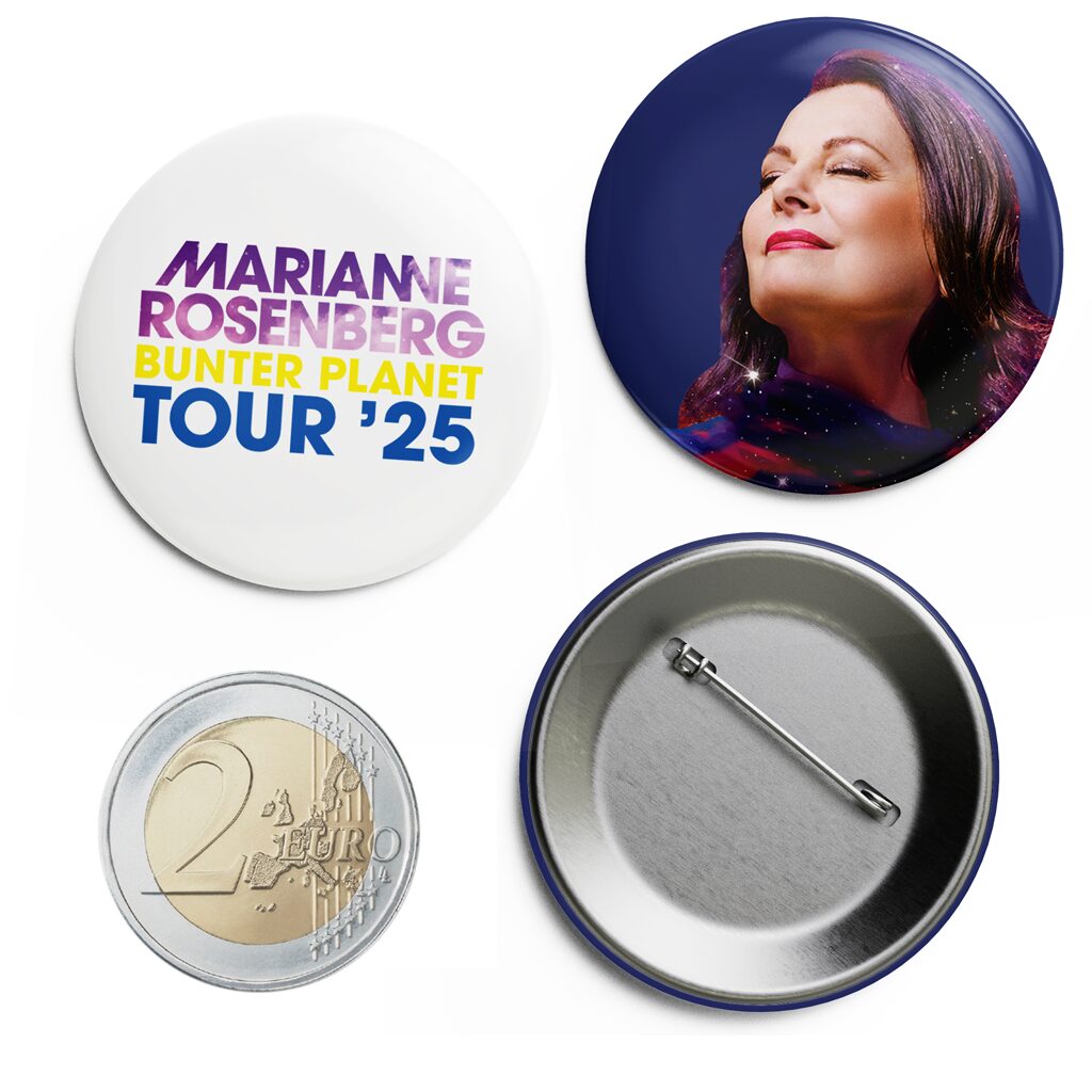 Buttons Ø 25 mm – 2er-Set – Bunter Planet Tour ’25 - Marianne Rosenberg