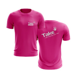 Take5-Live – T-Shirt - Logo mit Backprint (Pink)