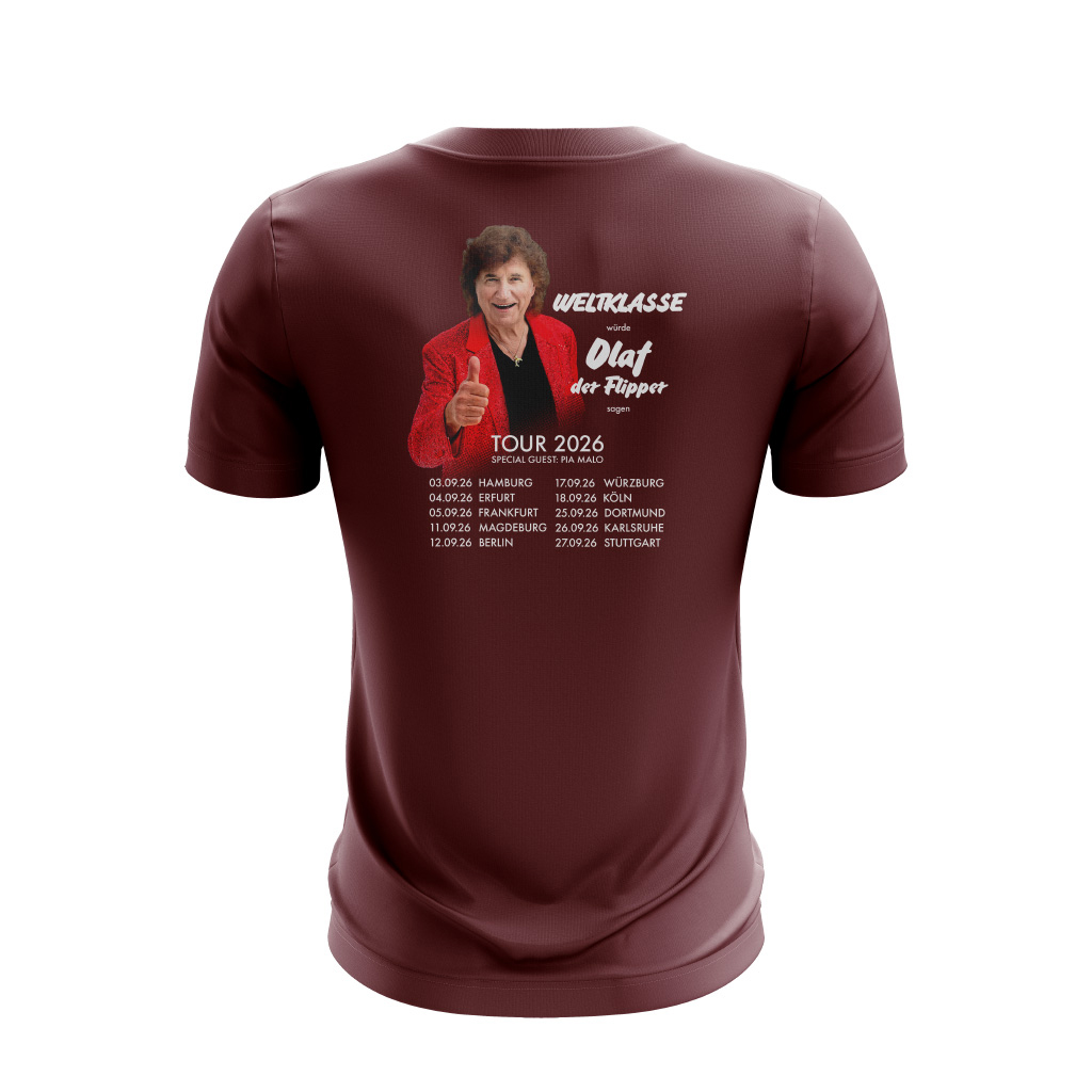 Olaf der Flipper, T-Shirt, Tour 2026, Merchandise, Schlager