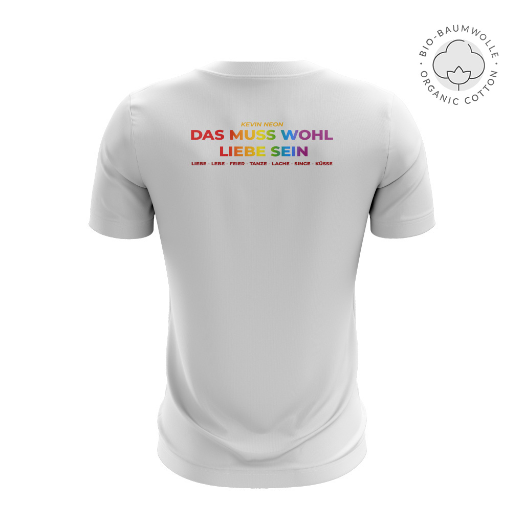 Kevin Neon, Das muss wohl Liebe sein, Unisex Bio T-Shirt, Schlagersänge, Musikproduzent