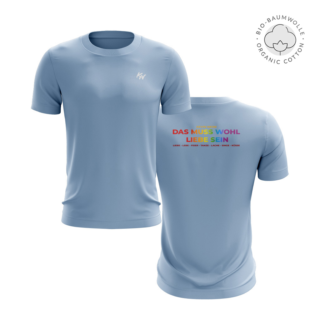 Kevin Neon, Das muss wohl Liebe sein, Unisex Bio T-Shirt, Schlagersänge, Musikproduzent